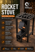 Rocket Stove with 12v Blower Fan – High Efficiency Wood Burning Chulha for Outdoor & Commercial Cooking – Heavy Duty Steel – Pakistan